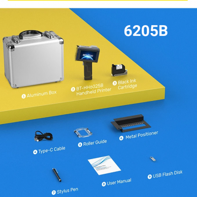 เครื่องพิมพ์วันที่ผลิต Bentsai Handheld B6205B และ Online Handheld B6205BL ผลพิมพ์สูง 12.7mm