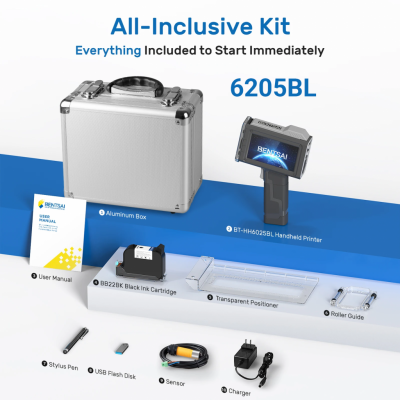 เครื่องพิมพ์วันที่ผลิต Bentsai Handheld B6205B และ Online Handheld B6205BL ผลพิมพ์สูง 12.7mm